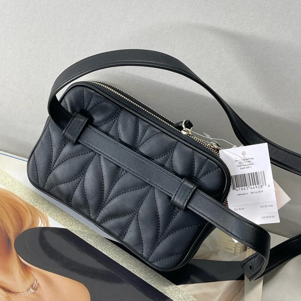(new+tag) Kate Spade double zip belt bag fit IPhone Pro Max